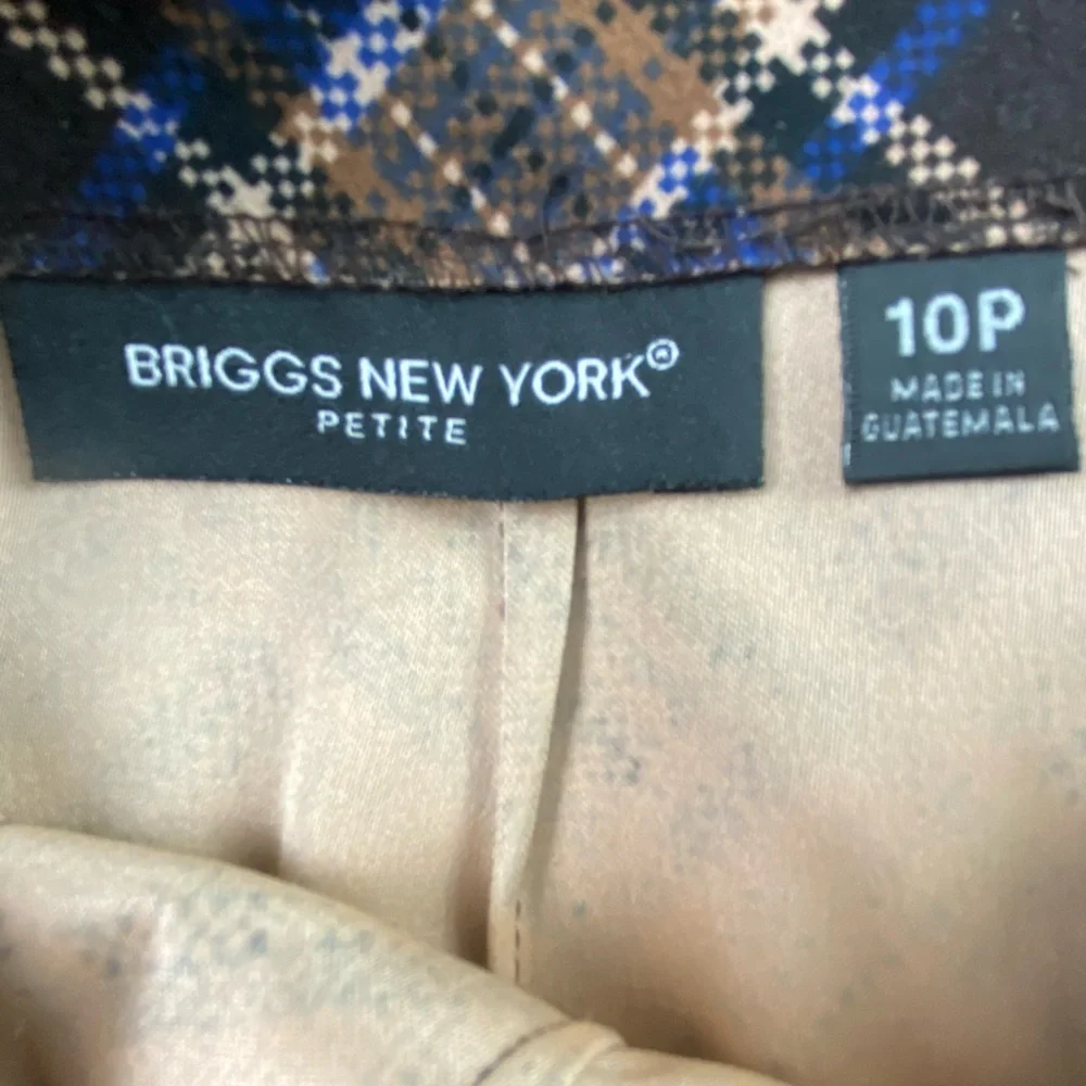 Briggs New York Plaid Brown/Blue/Cream Midi Skirt, 10P